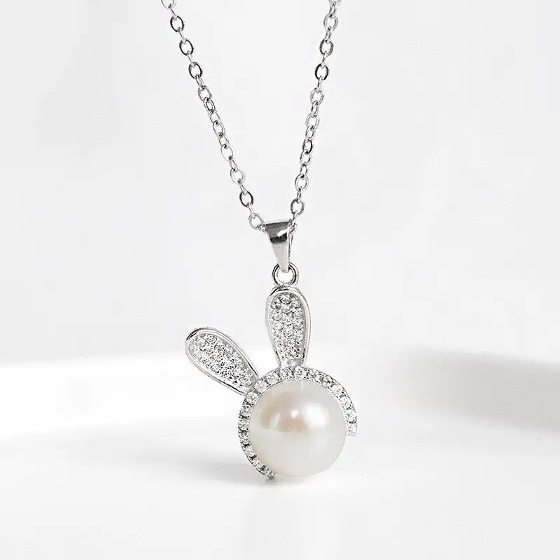 Luxury Cute Rabbit with Pearl Jewelry