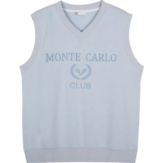 Vintage Tang American Retro Cream Blue White Sleeveless Vest Women''s Trendy Summer Loose T shirt Blue - Shop at LoveMi