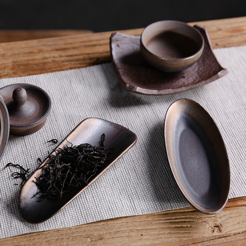 Ceramic tea lotus tea appreciation tea tray stoneware tea