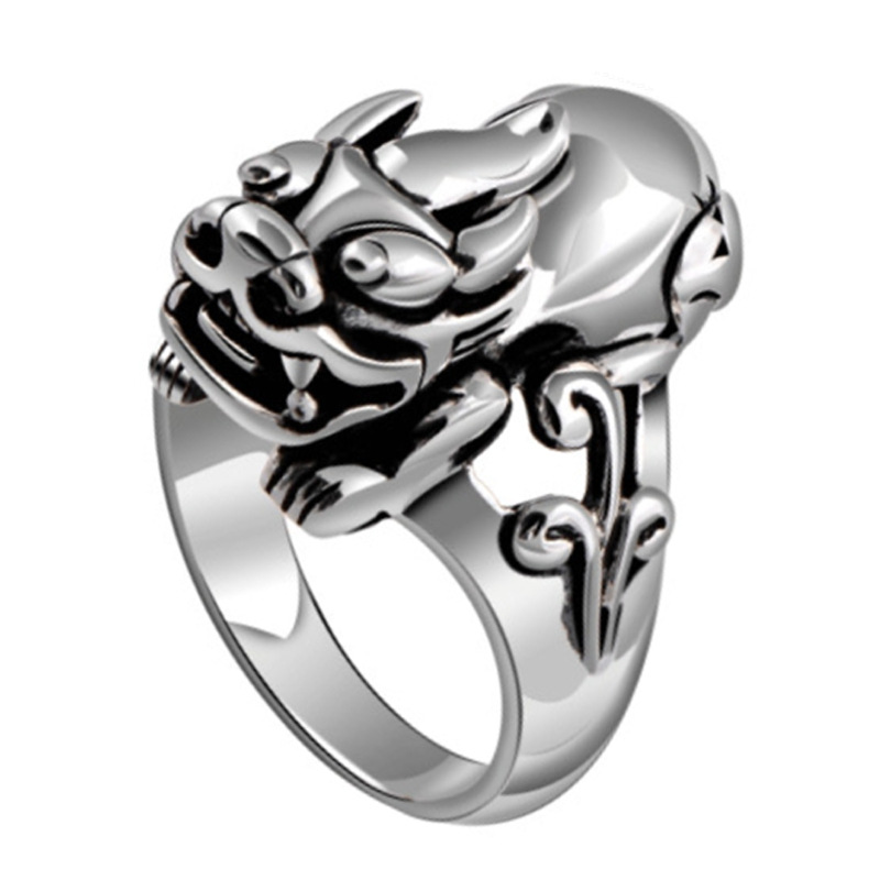 Retro Silver Wealth Blessing Ring