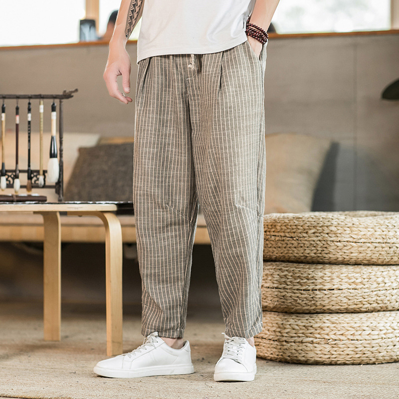 Loose Harem Linen Pants Cotton And Linen Straight-leg Pants