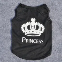 Pet Clothes Dog Clothes All-polyester Ultra-thin Breathable Good Sister Small Dog Pet Vest - Black Crown - View 1