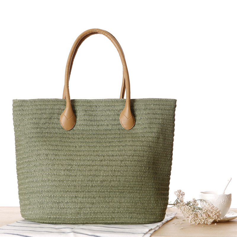 Simple Travel Beach Woven Bag Green - Shop at LoveMi