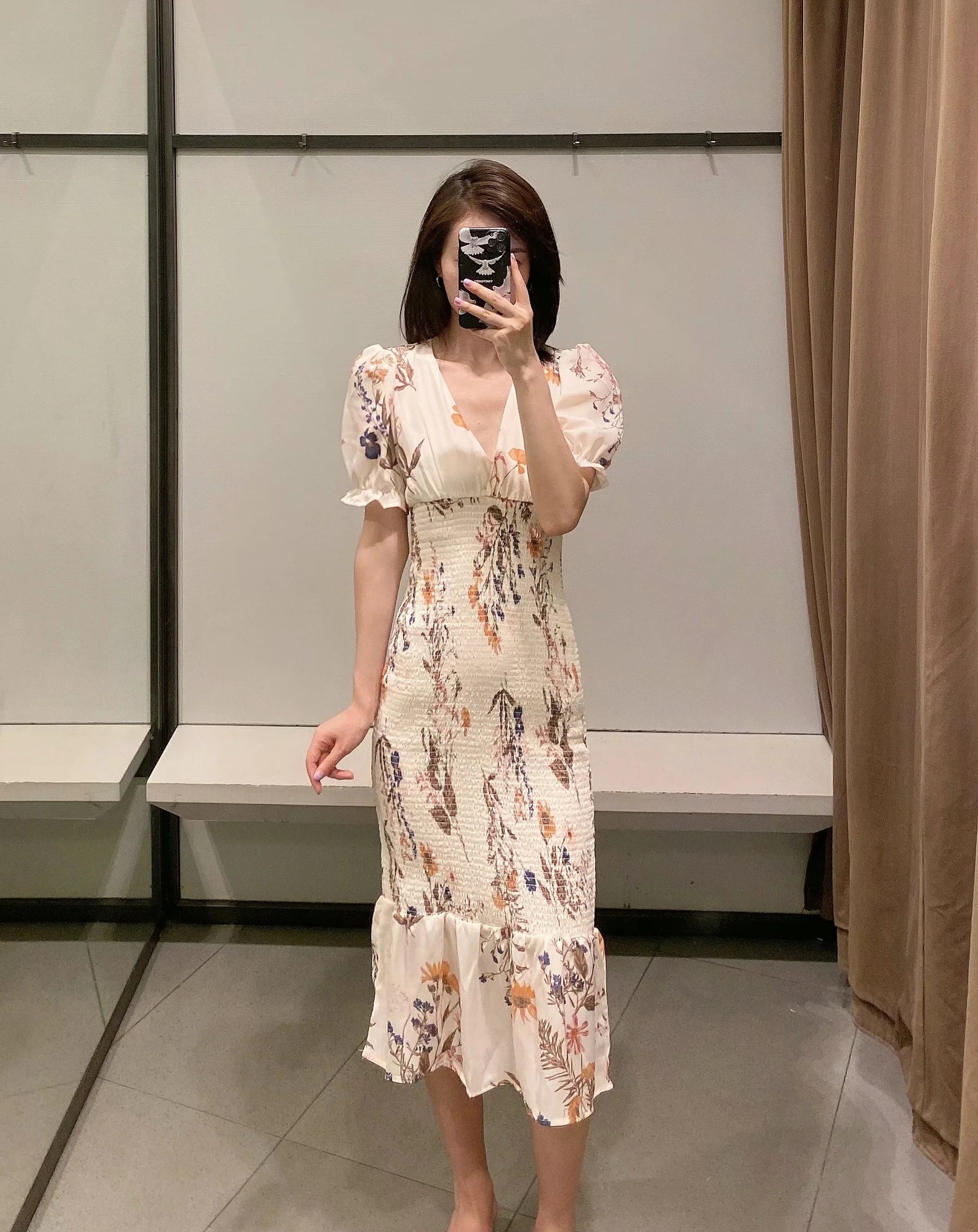 V-neck Temperament Package Hip Fishtail Dress Sexy Stretch Slim Dress Long Skirt