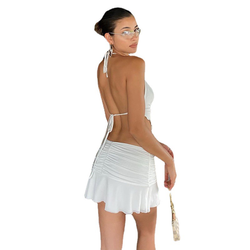 Title 2, Halter Neck Diamond Wavy Belly Skirt