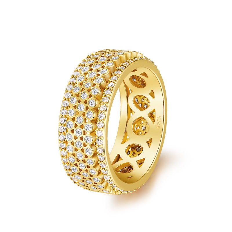 Double Thickened Personality Sterling Silver Rotating Ring