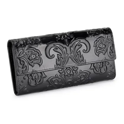 Women's Leather Wallet Long Three-fold