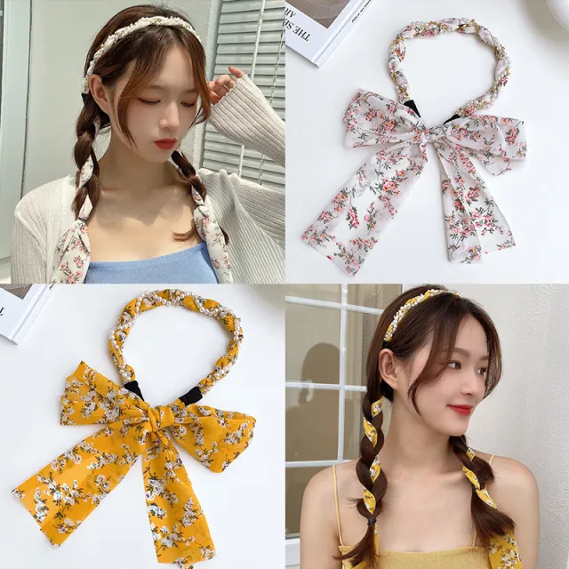 Spring Streamer Headband Sen Tie Bow Hair Tie Hairpin Fresh Twopiece Suit - Shop at LoveMi