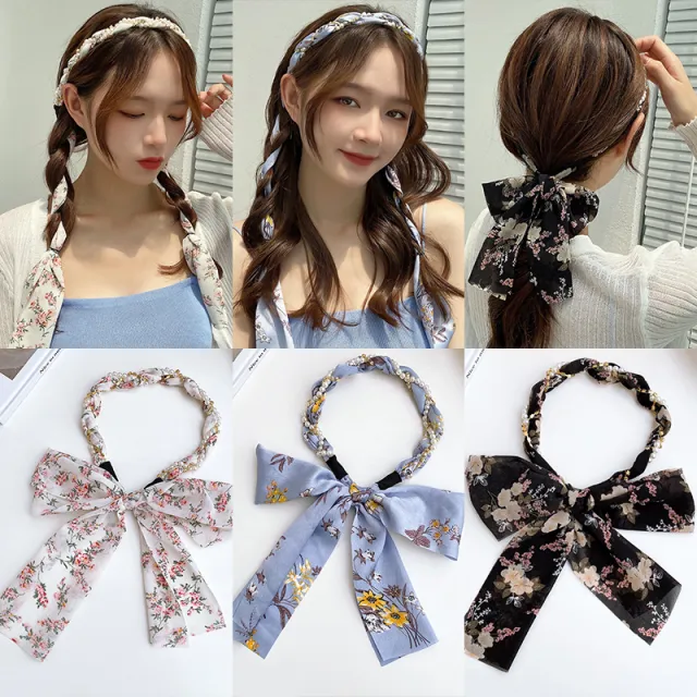 Spring Streamer Headband Sen Tie Bow Hair Tie Hairpin Allmatch Threepiece Suit - Shop at LoveMi