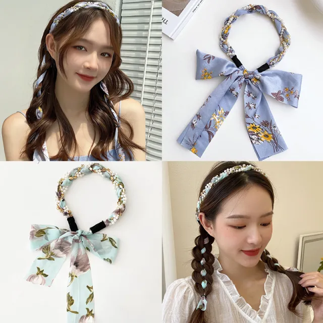 Spring Streamer Headband Sen Tie Bow Hair Tie Hairpin Sweet Twopiece Suit - Shop at LoveMi