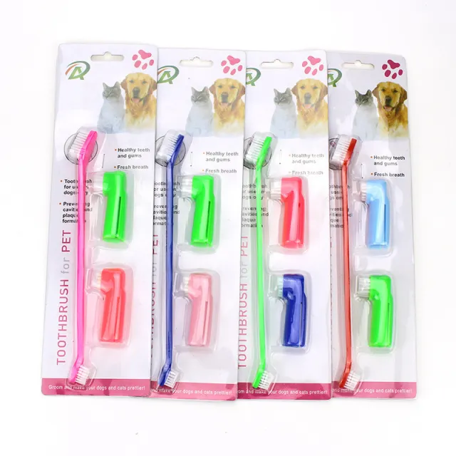 Pet Toothbrush Three piece Set, Double headed - Shop at LoveMi
