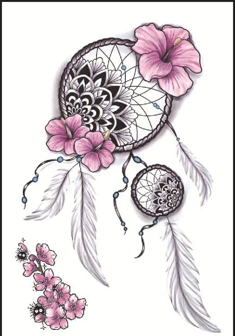Flower Arm Tattoo Stickers Street Stall Night