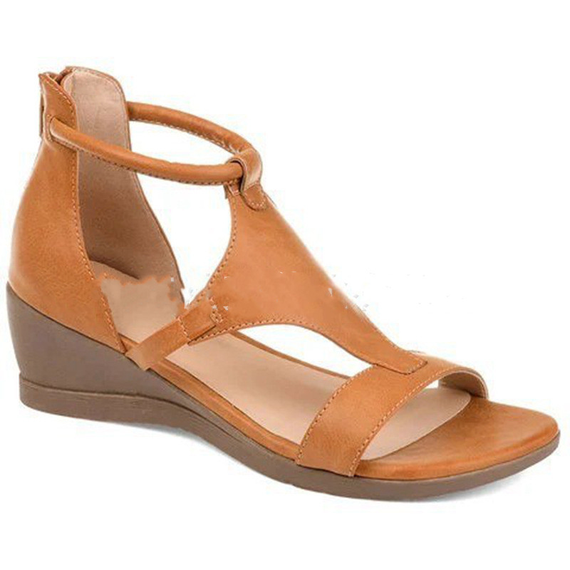High-heeled Wedge Buckle Sandals Roman Shoes