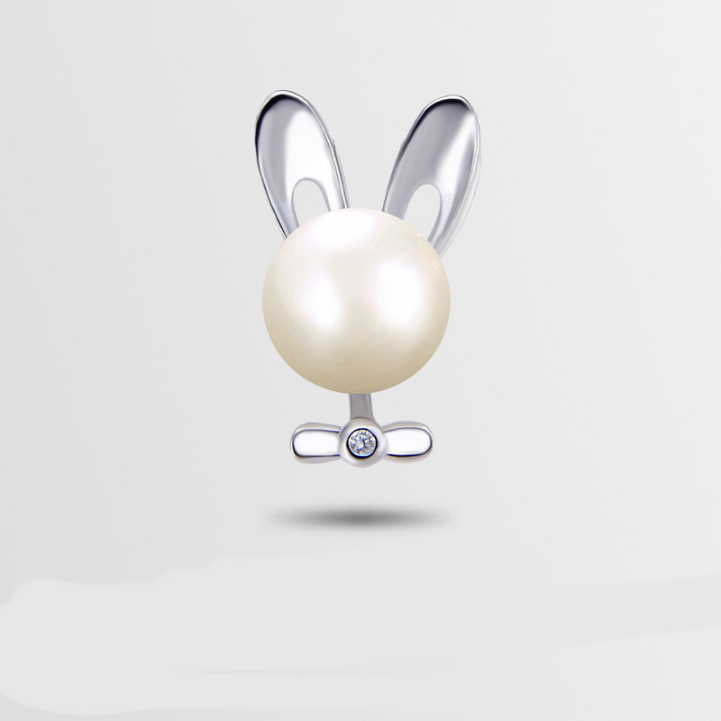 S925 Silver Diamond Shell Beads Rabbit Clavicle Chain Pendant