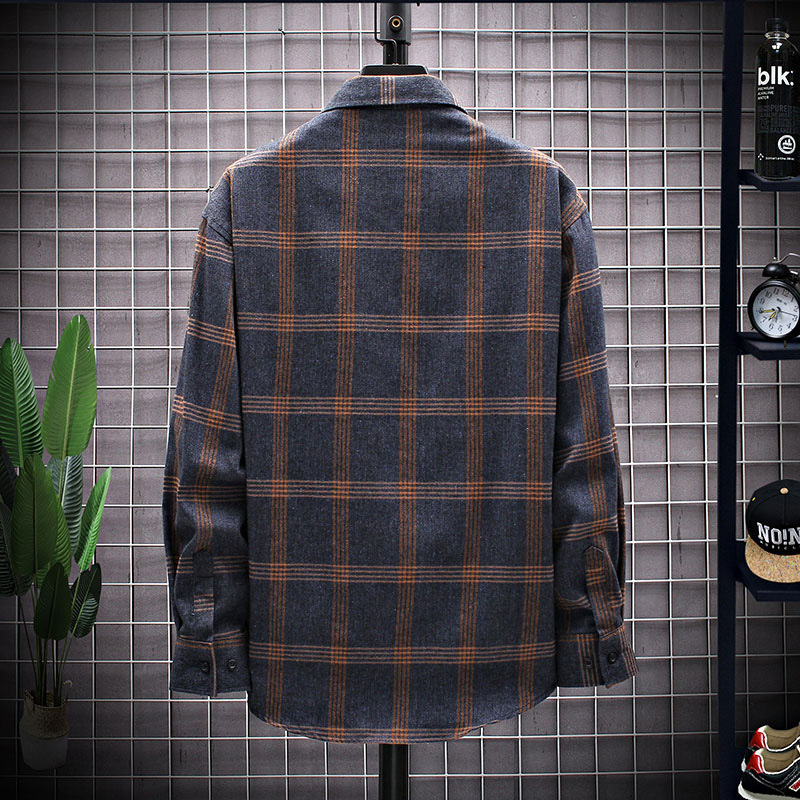 Title 3, Herren Plaid Hemd Koreanischer Stil Slim Fit fü...