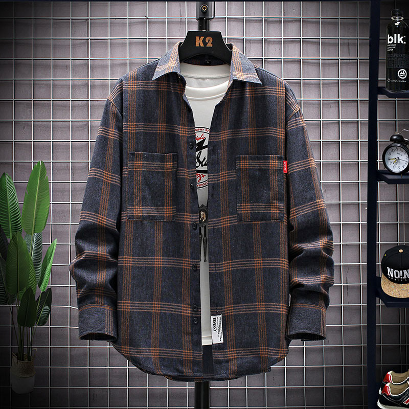 Title 4, Herren Plaid Hemd Koreanischer Stil Slim Fit fü...