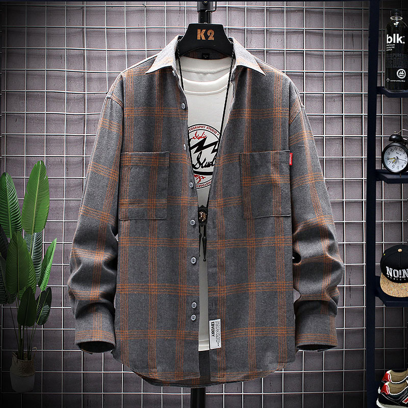 Title 6, Herren Plaid Hemd Koreanischer Stil Slim Fit fü...