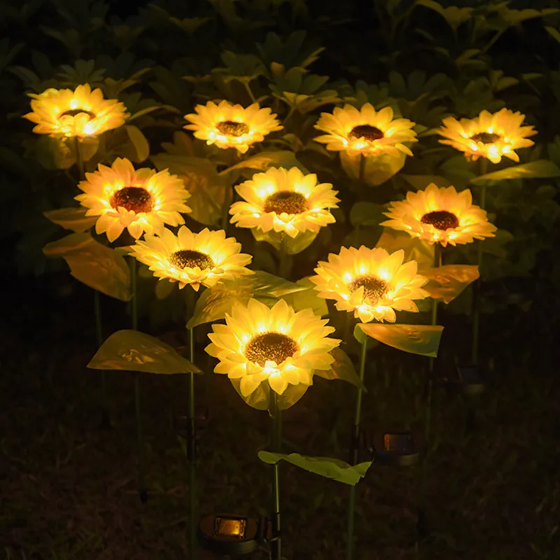 LED Solar Sunflower Lamps Light Decorative Lights