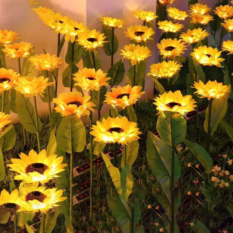 LED Solar Sunflower Lamps Light Decorative Lights