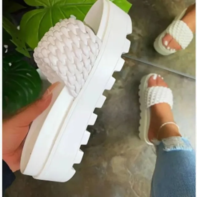 New Large Size Sandal Women New Foreign Trade Thick Bottom White - Shop at LoveMi