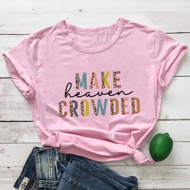 Leopard Color Print Round Neck Short Sleeves Pink - Shop at LoveMi