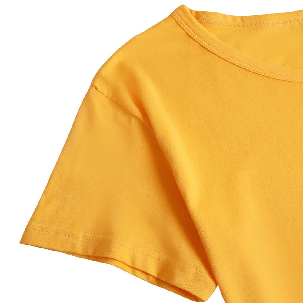 Leopard Color Print Round Neck Short Sleeves