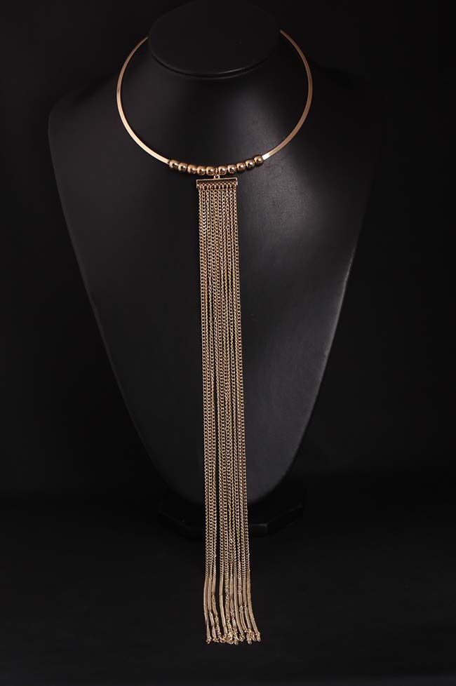Golden Long Tassel Collar