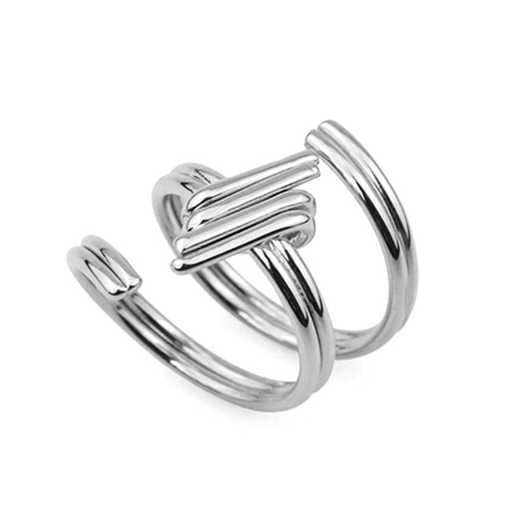 Ins Design Geometric Rotating Ring Female Personality Fashion Multi-layer Line Woven Ring Opening Jewelry