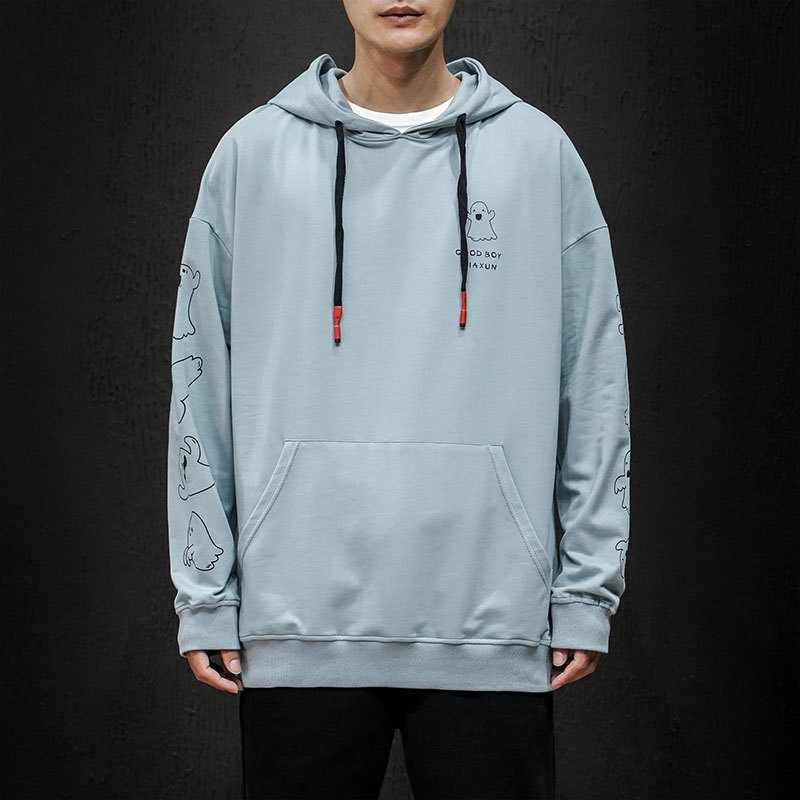 Men's Plus Size Casual Loose Printed Hooded Sweater