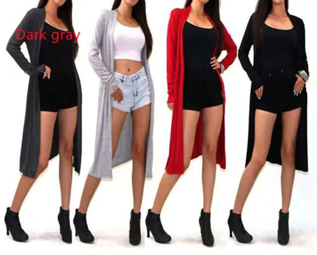 Beach Sunscreen Women's Mid Length Chiffon Cardigan Dark Grey - Shop at LoveMi