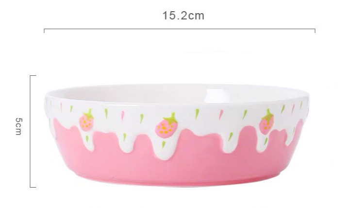 Title 7, Strawberry Bowl Ceramic Home Breakfast Bowl Cre...