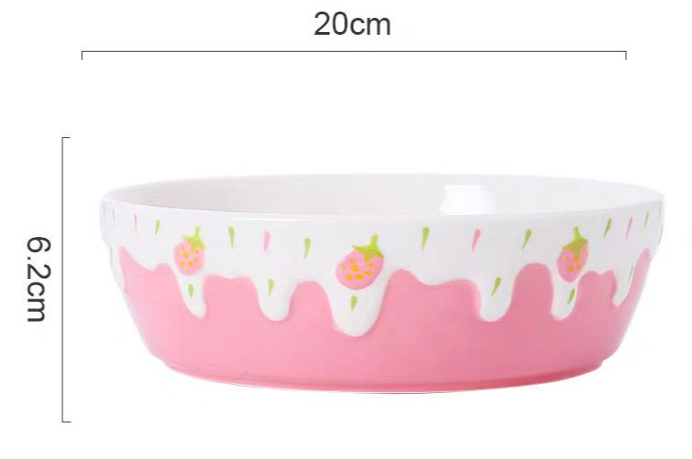 Title 13, Strawberry Bowl Ceramic Home Breakfast Bowl Cre...