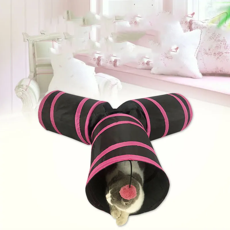 Y-shaped Foldable Cat Tunnel Fabric Pet Toy
