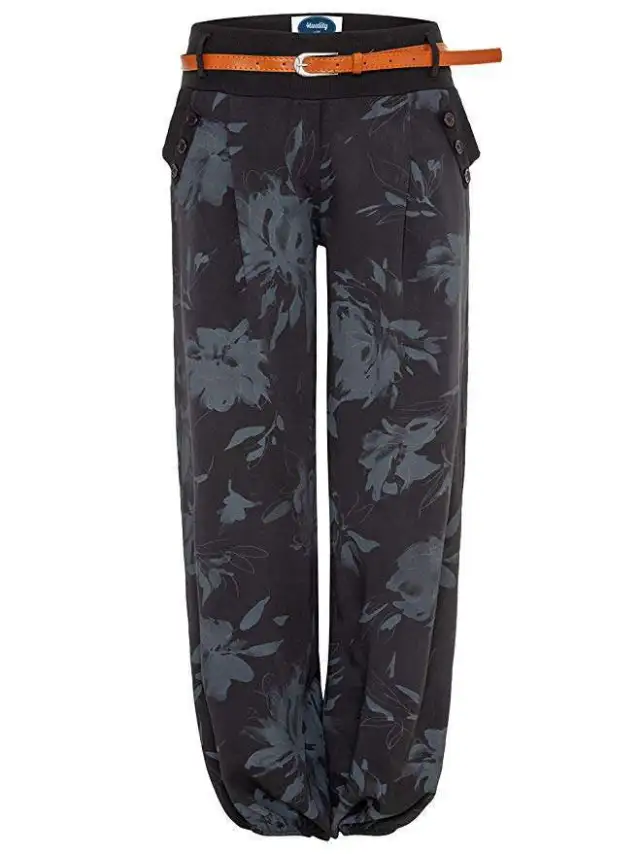 Printed Loose Low rise Wide leg Pants Pure Cotton Flower Color - Shop at LoveMi