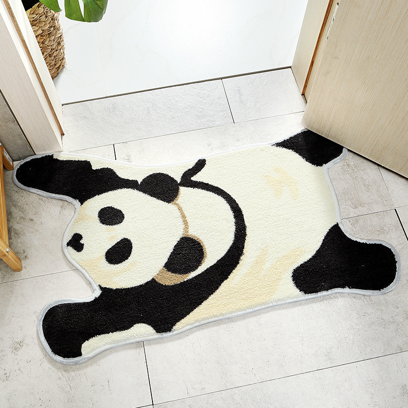 Title 4, Panda Shaped Microfiber Bath Mat, Absorbent, No...