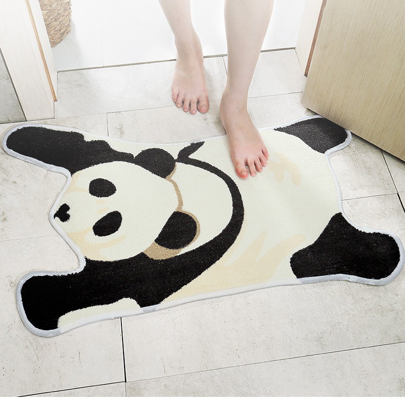 Title 5, Panda Shaped Microfiber Bath Mat, Absorbent, No...