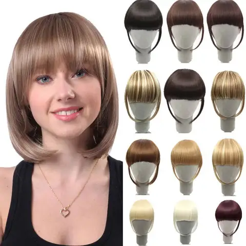 Wig Female Air Bangs Sideburns Qi