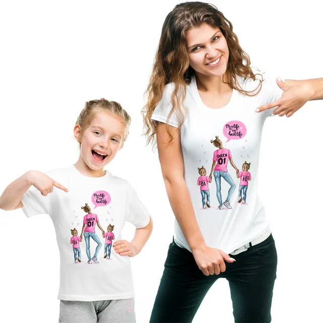 Red Dress Print Love Gift Family Look Mother Daughter Clothe Blue - Shop at LoveMi