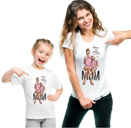 Red Dress Print Love Gift Family Look Mother Daughter Clothe Black - Shop at LoveMi