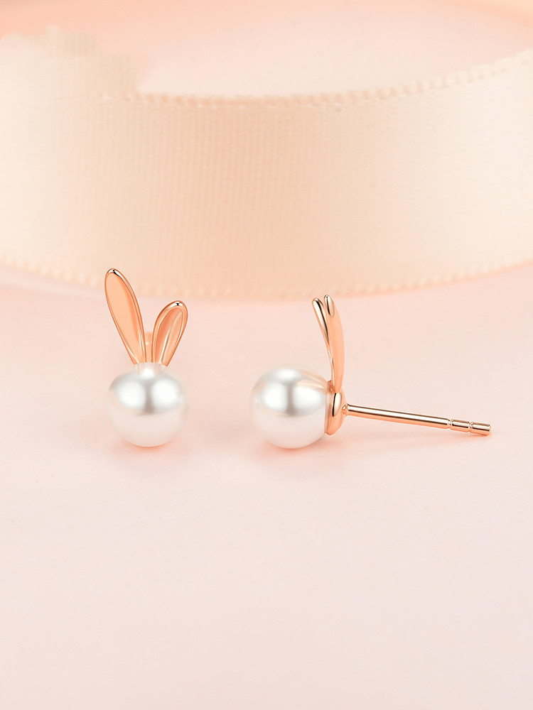 Rabbit Pearl Earrings Female Summer Sterling Silver New Trendy Niche Design High-end Earrings