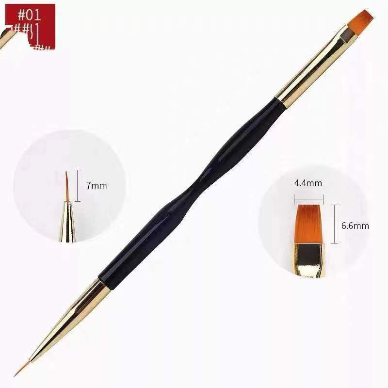 Nail Brushes Black Gold Xiaoman Waist Double-Headed 3 Pens