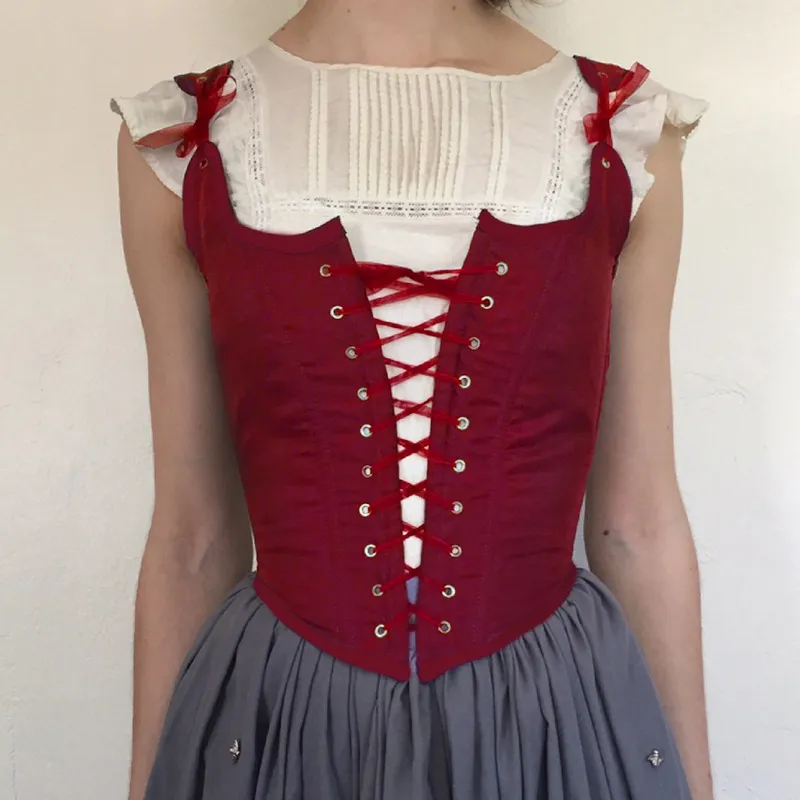 Women's Solid Color Slim Strappy Top Vest - Red