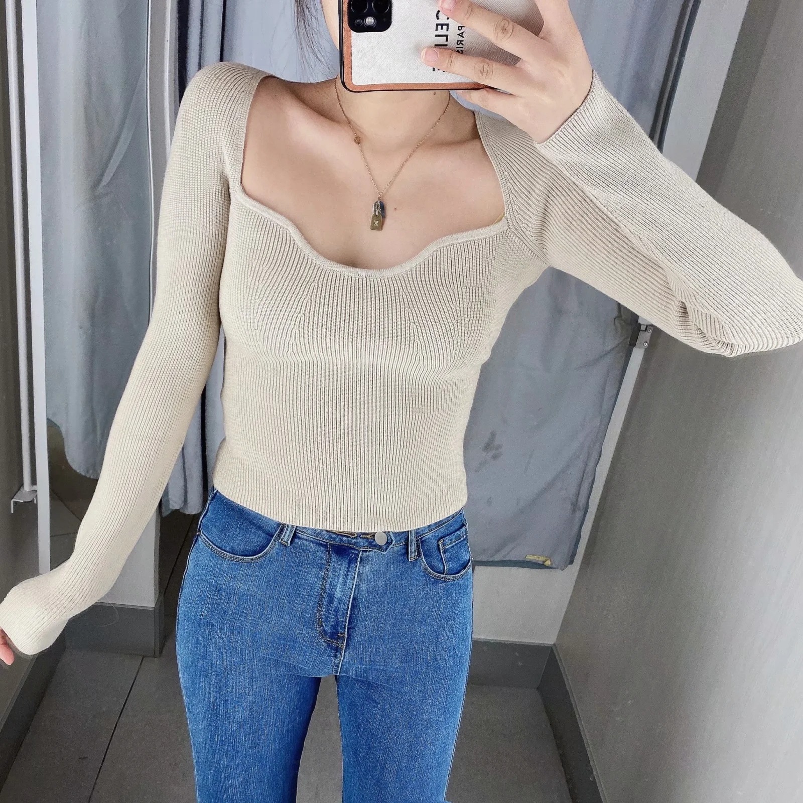 Slim Fashion All-Match Knitted Pullover Top