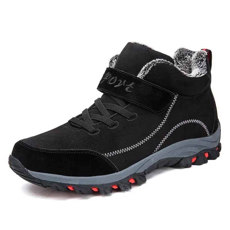 Men'S And Women'S Flat-Bottomed Plus Velvet Warm And Non-Slip - Black