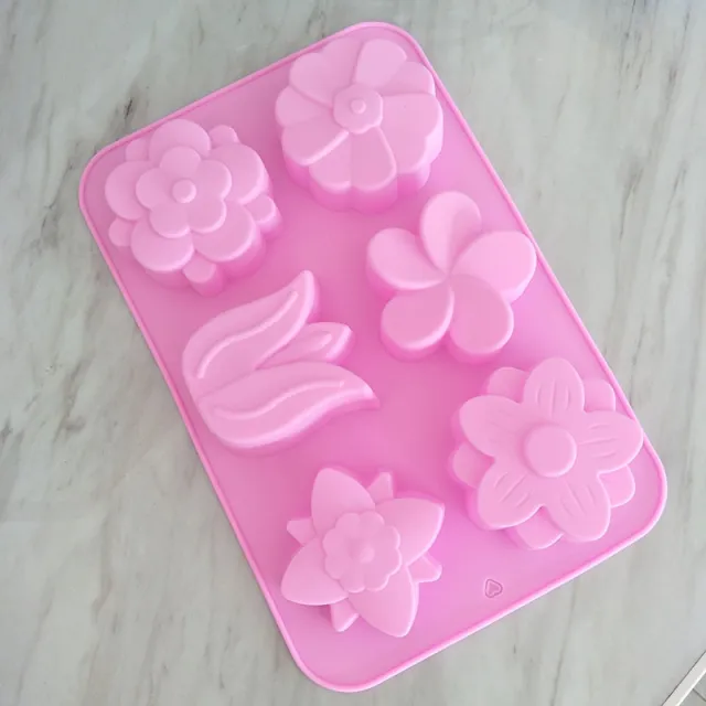 6 Flower Molds DIY Handmade Soap Mold Soap Making Model Pink - Shop at LoveMi