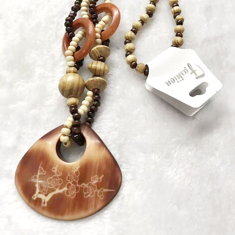 Ethnic Style Retro Elephant Beaded Pendant Sweater Chain