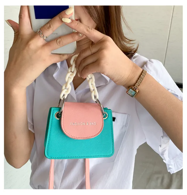 Mini Bag Handbags New Trendy Net Red Fashion Ins Trend Shoulder Messenger Bag Blue - Shop at LoveMi