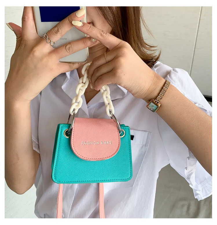 Mini Bag Handbags New Trendy Net Red Fashion Ins Trend Shoulder Messenger Bag - Blue