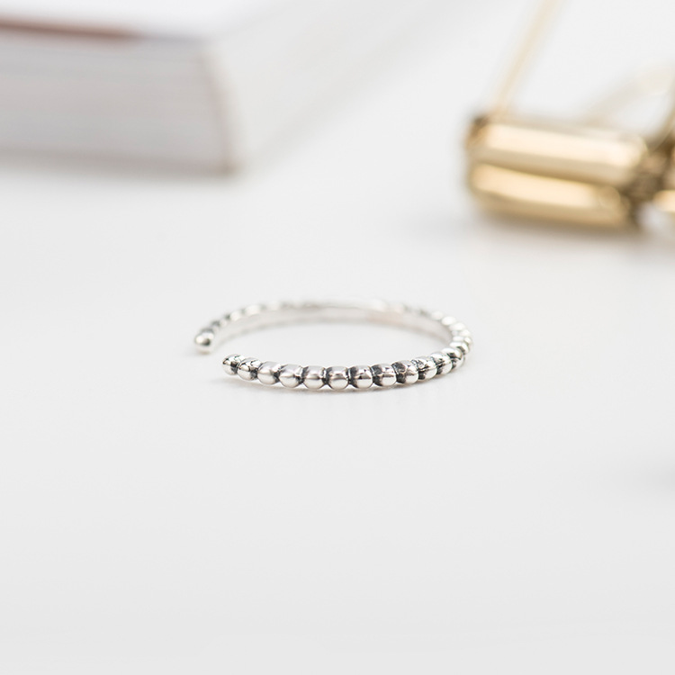 S925 Silver Ring Girls   Thai Silver Distressed Very Fine Silver Bracelet Simple Silver Ring