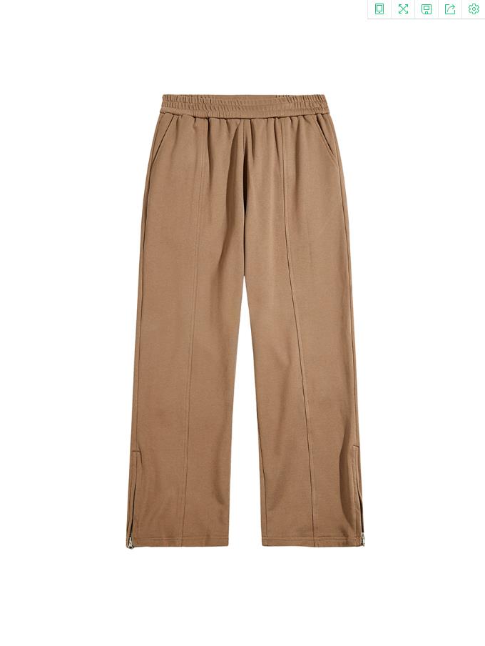 Title 2, Straight Loose Zipper Guard Pants, Solid Color,...